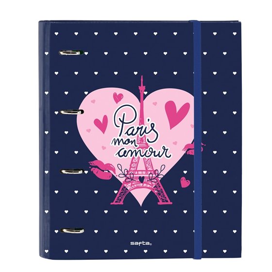 Carpeta 4 Anillas 30Mm Con Recambio Safta "Paris"27 x 32 x 3,5 cm.