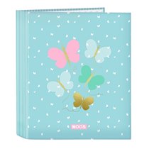 Carpeta Folio 4 Anillas 35Mm Lomo Ancho Moos "Butterflies"27 x 33 x 6 cm.