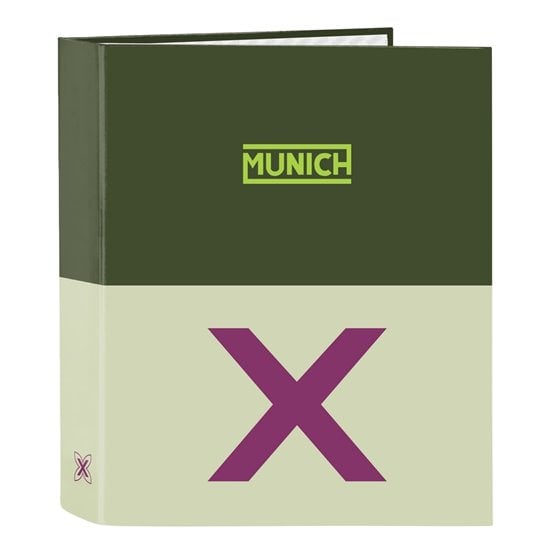 Carpeta Folio 4 Anillas 35Mm Lomo Ancho Munich "Bright Khaki"27 x 33 x 6 cm.