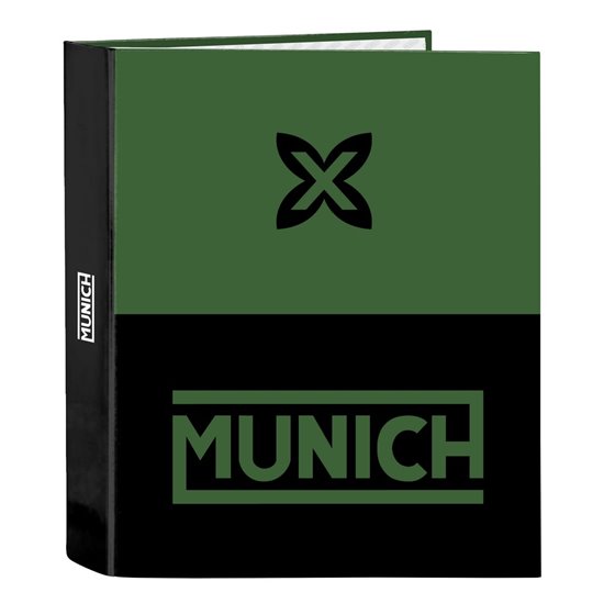 Carpeta Folio 4 Anillas 35Mm Lomo Ancho Munich "Caviar"27 x 33 x 6 cm.
