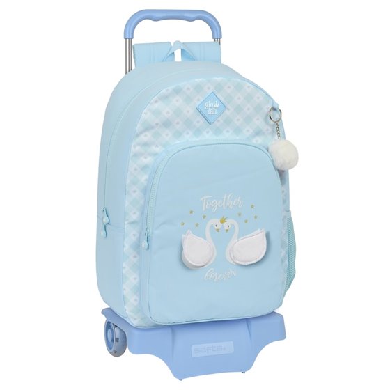 Mochila Con Carro 905 Glowlab "Cisnes"30 x 46 x 14 cm.