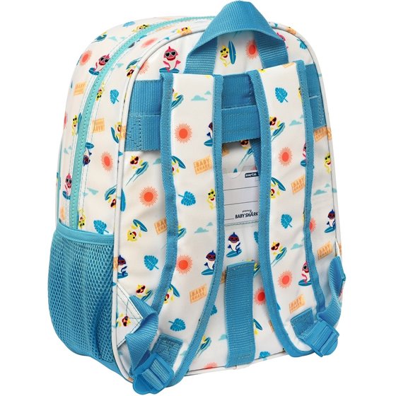 Mochila Infantil Adaptable A Carro Baby Shark "Surfing"26 x 34 x 11 cm.