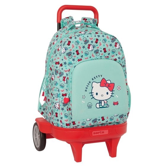 Mochila Grande Con Ruedas Compact Evolution Extraible Hello Kitty "Sea Lovers"33 x 45 x 22 cm.