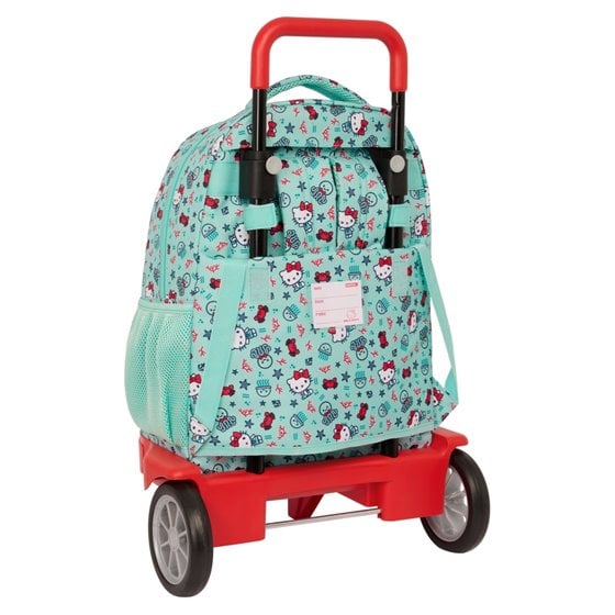 Mochila Grande Con Ruedas Compact Evolution Extraible Hello Kitty "Sea Lovers"33 x 45 x 22 cm.
