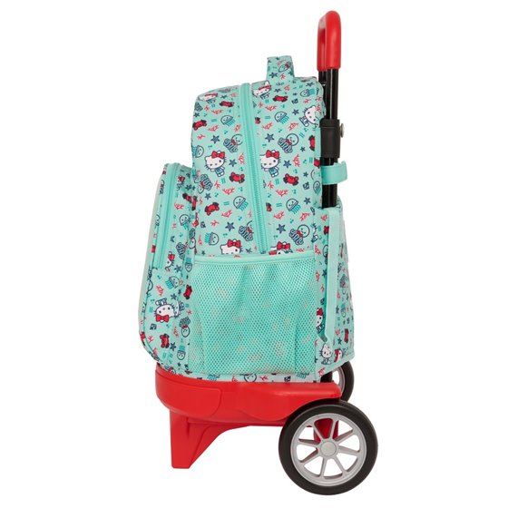 Mochila Grande Con Ruedas Compact Evolution Extraible Hello Kitty "Sea Lovers"33 x 45 x 22 cm.