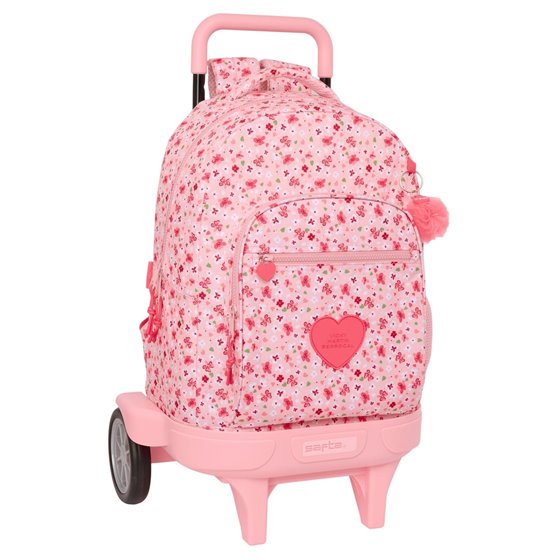 Mochila Grande Con Ruedas Compact Evolution Extraible Vmb "In Bloom"33 x 45 x 22 cm.