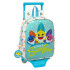 Mochila Con Bolsillo Con Carro 805 Baby Shark "Surfing"22 x 27 x 10 cm.