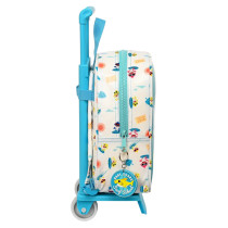Mochila Con Bolsillo Con Carro 805 Baby Shark "Surfing"22 x 27 x 10 cm.