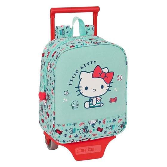 Mochila Con Carro 805 Hello Kitty "Sea Lovers"22 x 27 x 10 cm.