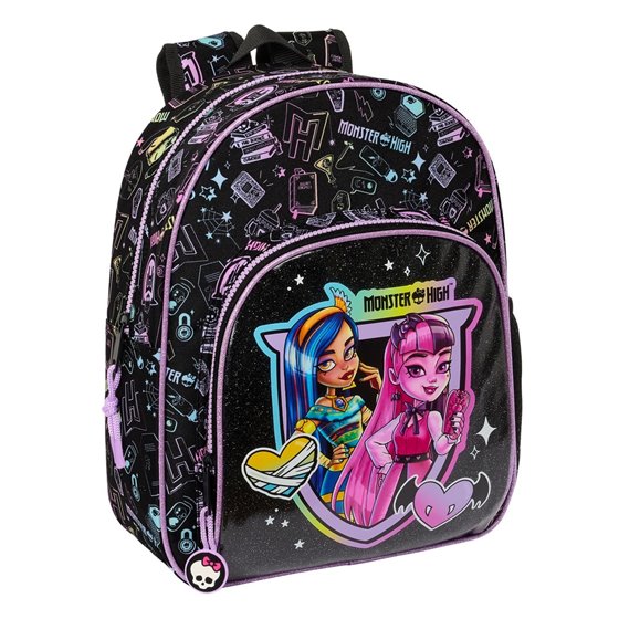 Mochila Infantil Adaptable A Carro Monster High28 x 34 x 10 cm.