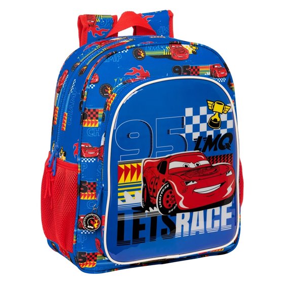 Mochila Junior Adaptable A Carro Cars "Race Ready"32 x 38 x 12 cm.