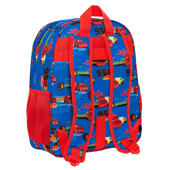 Mochila Junior Adaptable A Carro Cars "Race Ready"32 x 38 x 12 cm.