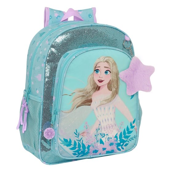 Mochila Junior Adaptable A Carro Frozen Ii "Hello Spring"32 x 38 x 12 cm.
