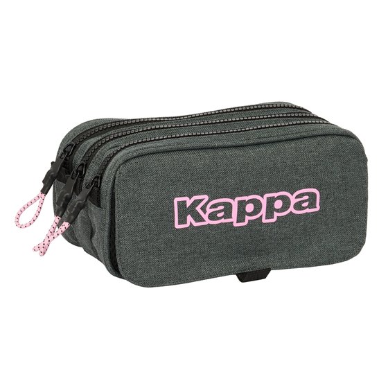 Portatodo Triple Big Kappa "Silver Pink"21,5 x 10 x 8 cm.