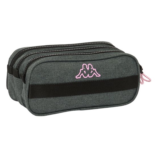 Portatodo Triple Big Kappa "Silver Pink"21,5 x 10 x 8 cm.