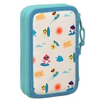Plumier Doble Pequeño 28 Piezas Baby Shark "Surfing"12,5 x 19,5 x 4 cm.