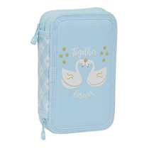 Plumier Doble Pequeño 28 Piezas Glowlab "Cisnes"12,5 x 19,5 x 4 cm.
