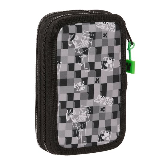 Plumier Doble Pequeño 28 Piezas Minecraft12,5 x 19,5 x 4 cm.