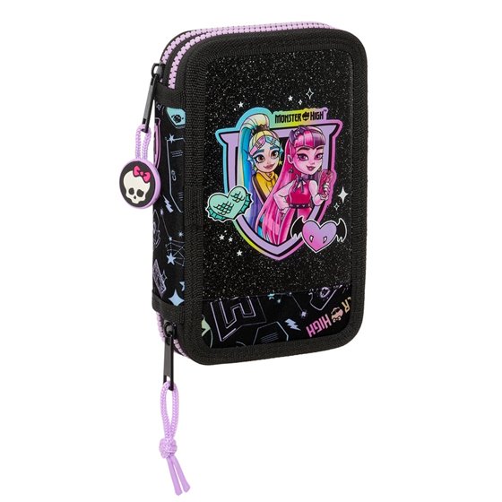 Plumier Doble Pequeño 28 Piezas Monster High12,5 x 19,5 x 4 cm.