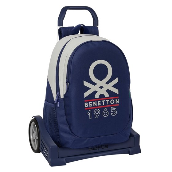 Mochila Con Carro Evolution Benetton "Varsity"32 x 44 x 16 cm.
