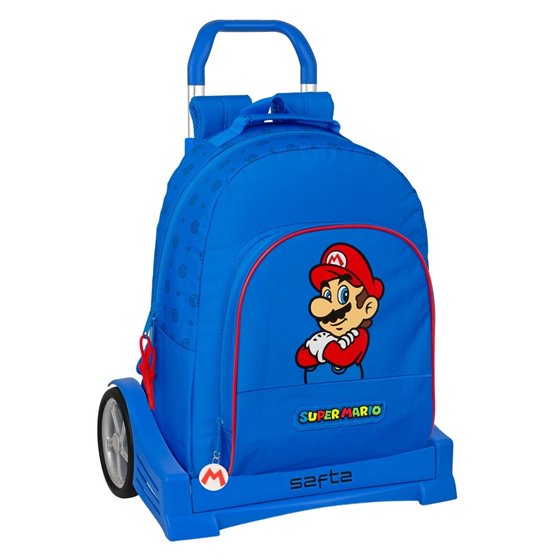 Mochila Con Carro Evolution Super Mario "Play"32 x 42 x 15 cm.