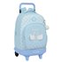 Mochila Grande Con Ruedas Compact Extraible Glowlab "Cisnes"33 x 45 x 22 cm.