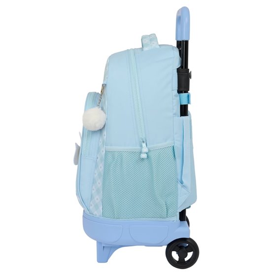 Mochila Grande Con Ruedas Compact Extraible Glowlab "Cisnes"33 x 45 x 22 cm.