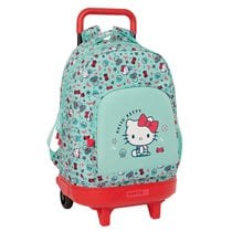 Mochila Grande Con Ruedas Compact Extraible Hello Kitty "Sea Lovers"33 x 45 x 22 cm.