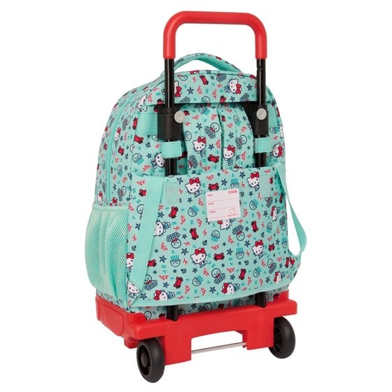 Mochila Grande Con Ruedas Compact Extraible Hello Kitty "Sea Lovers"33 x 45 x 22 cm.