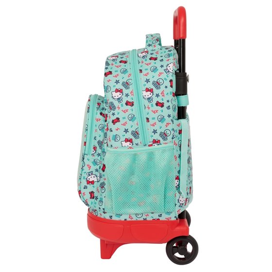Mochila Grande Con Ruedas Compact Extraible Hello Kitty "Sea Lovers"33 x 45 x 22 cm.