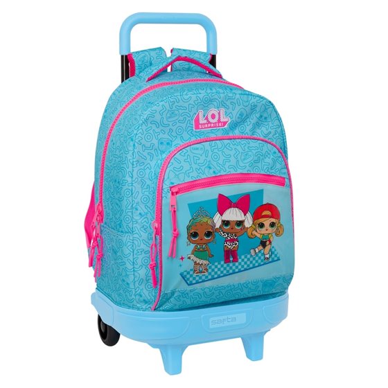 Mochila Grande Con Ruedas Compact Extraible Lol Surprise! "Divas"33 x 45 x 22 cm.