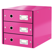 Buc De Cajones Click & Store Wow De Leitz (3 Cajones) Fucsia