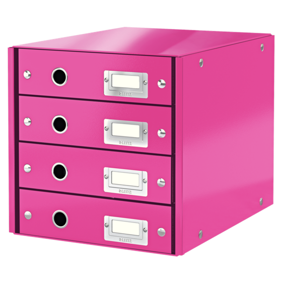 Buc De Cajones Click & Store Wow De Leitz (4 Cajones) Fucsia