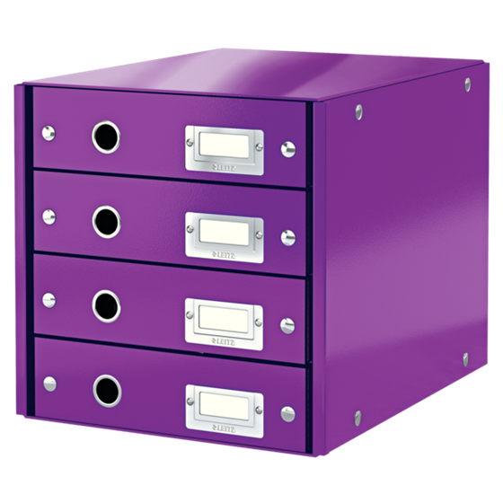 Buc De Cajones Click & Store Wow De Leitz (4 Cajones) Púrpura