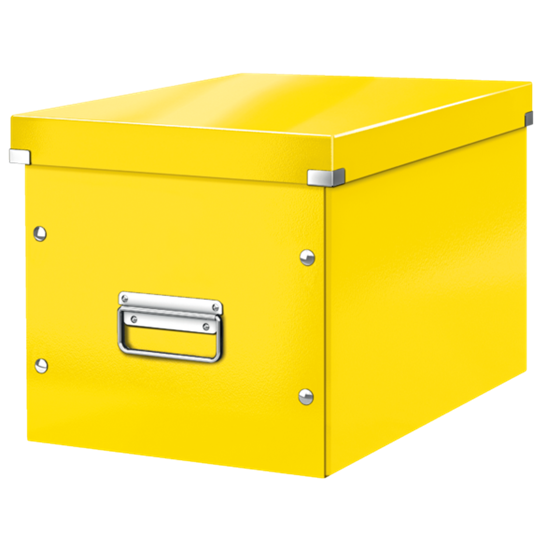 Caja De Almacenaje Grande Click & Store Wow En Forma De Cubo De Leitz Amarillo