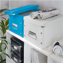 Caja De Almacenaje Grande Click & Store Wow En Forma De Cubo De Leitz Azul