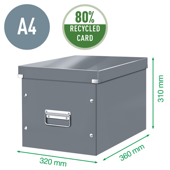Caja De Almacenaje Grande Click & Store Wow En Forma De Cubo De Leitz Azul