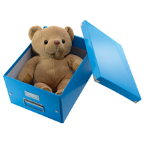 Caja De Almacenaje Grande Click & Store Wow En Forma De Cubo De Leitz Azul