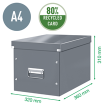 Caja De Almacenaje Grande Click & Store Wow En Forma De Cubo De Leitz Fucsia