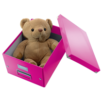 Caja De Almacenaje Grande Click & Store Wow En Forma De Cubo De Leitz Fucsia