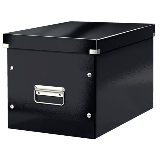 Caja De Almacenaje Grande Click & Store Wow En Forma De Cubo De Leitz Negro