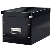 Caja De Almacenaje Grande Click & Store Wow En Forma De Cubo De Leitz Negro