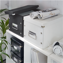 Caja De Almacenaje Grande Click & Store Wow En Forma De Cubo De Leitz Negro