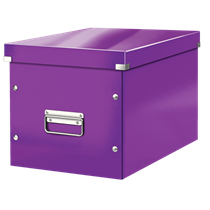 Caja De Almacenaje Grande Click & Store Wow En Forma De Cubo De Leitz Púrpura