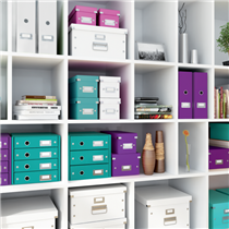Caja De Almacenaje Grande Click & Store Wow En Forma De Cubo De Leitz Púrpura