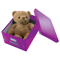 Caja De Almacenaje Grande Click & Store Wow En Forma De Cubo De Leitz Púrpura