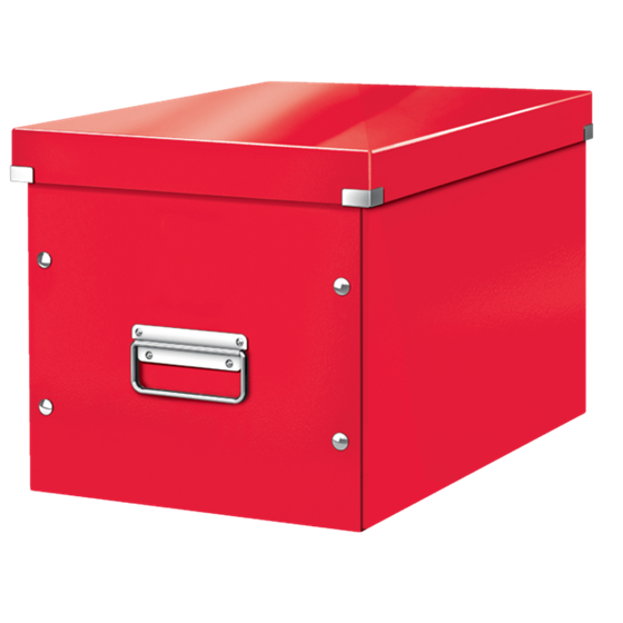 Caja De Almacenaje Grande Click & Store Wow En Forma De Cubo De Leitz Rojo