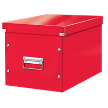 Caja De Almacenaje Grande Click & Store Wow En Forma De Cubo De Leitz Rojo