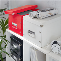 Caja De Almacenaje Grande Click & Store Wow En Forma De Cubo De Leitz Rojo