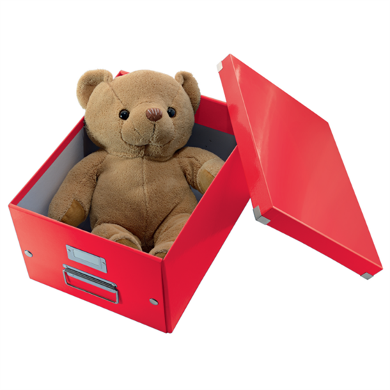 Caja De Almacenaje Grande Click & Store Wow En Forma De Cubo De Leitz Rojo